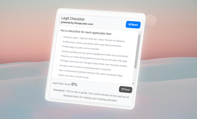 Checklist on Finding Legitimate Properties on Facebook